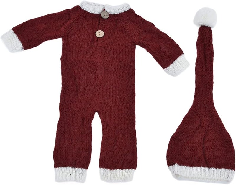Soft Mohair Newborn Photography Jumpsuit Hat Set Breathable Baby Photo Props 0 2 Months - Image 1
